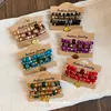Conjunto de Pulseiras de Contas Multicamadas Coração Estilo Boêmio Pulseira de Mão com Contas Pulseira de Anel para Mão Joias para Mãos Femininas