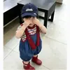 Roupa Infantil 2026 Verão Estilo Leve Camiseta de Manga Curta Listrada para Meninos e Macacão Color Block Estiloso para Bebês
