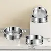 Vaporera multifuncional vaporera de doble asa vaporera universal accesorios para olla pequeña rejilla hogar acero inoxidable 304 olla para leche vaporera