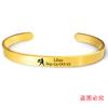 Pulsera Oro Europea y Americana transfronteriza 12 constelaciones pulsera abierta regalo de vacaciones regalo familiar grabado pulsera de acero inoxidable