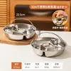 Bandeja de Acero Inoxidable 316L Dividida para Cocinar al Vapor Comida de Bebé, Plato de Cocción al Vapor de una Sola Olla, Olla Arrocera de Grado Alimenticio para Niños con Múltiples Compartimentos