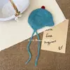 Estilo K de Chapéus Infantis, Chapéus de Lã Quentes para Outono e Inverno com Proteção para as Orelhas, Bolas de Feltro Doces em Cores Contrastantes, Chapéus para Meninas, Chapéus de Tricô
