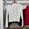 Nuevo Cárdigan de Mujer Jacquard Acanalado Estampado Manga Larga Capa Base Floral Pequeña Primavera 485717 484939