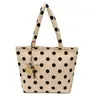 Bolso de mano de lona con lunares de gran capacidad para mujer, nuevo modelo 2026, de alta gama, lujo ligero, bolsa tote de nicho para el trabajo