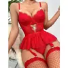 Conjunto de Lingerie Sexy Europeu e Americano Transfronteiriço Tentação da Meia-Noite Estimulação Bordado em Renda Paixão do Dia dos Namorados Uniforme Charme