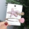 Estilo K de Pasador Pequeño Fresco Estrella de Mar Pin de Una Sola Palabra Pin para Flequillo Pin de Pinza de Pato Concha Celebridad de Internet Tocado para Mujer Pasador para Niños