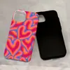 Capa de Celular Personalizada com Cor Contrastante em Formato de Coração com Design Estilo Retrô, Anti-Queda, Resistente ao Desgaste, Proteção de Borda Completa, Compatível com Múltiplos Modelos da Apple