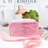 Nova Bolsa de Armazenamento Cartoon Cor Gelatina para Meninas com Compartimentos de Alta Qualidade para Cosméticos, Artigos de Higiene Pessoal e Papelaria, Transversal, Removível