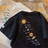Camiseta de Manga Corta 100% Algodón para Niños Verano Delgada Moderna Fresca Atractiva Estilosa Coreana Holgada Top T Infantil