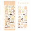 D16 linda comida pegatina de cuenta de mano colorida láser coreana tarjeta goo foto material diy papel impermeable pvc pegatina pequeña