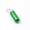 Carrinho de Armazenamento de Cartucho de Remédio de Liga de Alumínio para Exterior Cartucho de Remédio Selado à Prova d'Água Garrafa de Metal de Alumínio Garrafa de Remédio Pequena Conveniente com Chaveiro