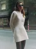 Vestido justo de tricô com manga longa feminino 2023 gola alta meia-calça justo cor sólida temperamento curto outono e inverno vestido suéter
