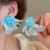 Aretes de Flor y Concha Estilo Resort Azul Marino, Aretes Frescos de Verano, Aretes de Diseño Nicho al por Mayor