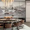 Papel de parede estilo chinês Papel de parede de fundo de paisagem estilo chinês Papel de parede de parede de fundo Decoração de sala privada de restaurante Decoração de restaurante Mural tridimensional Tecido de parede