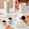 Taza de Cerámica Doméstica Personalizada Simple Resistente a Altas Temperaturas Taza Alto Valor Estético Oficina Pareja Taza de Café Regalo de Acompañamiento