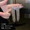 Exquisitos pendientes largos cortos con borlas incrustados de perlas y diamantes para mujer diseño de nicho de lujo ligero pendientes de lazo amor