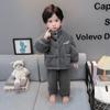 Pijama Infantil Otoño e Invierno Terciopelo Coral Cárdigan para Niño Traje de Cuello Alto Ropa de Casa Cálida de Invierno para Niño