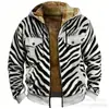 Sudadera con capucha de impresión 3D y digital con elementos multicolores transfronterizos, forro marrón, chaqueta de algodón