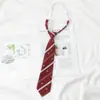 Suministros Escolares Marca H Estudiantes Hombres y Mujeres Perezoso Rojo Dorado Rojo Vino Corbata JK Estilo Japonés Estilo Preppy Rayas Cortas