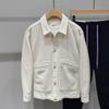 Corduroy camisa de manga comprida casaco masculino multi-bolso outono grosso cor sólida juventude estilo coreano casual outerwear camisa