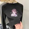Camiseta de manga larga de forro polar para niña, nuevo estilo otoño e invierno 2026, ropa interior para niños, camiseta base cepillada, moderna