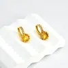 Pendientes de Zirconia Incrustada Elegantes Pequeños Frescos Más Vendidos Transfronterizos Simples y Modernos Pendientes Completamente Diamantados de Cobre Chapado en Oro Pendientes en Stock