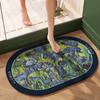 Venta al por mayor transfronteriza nórdica, nueva alfombra absorbente de baño de secado rápido, alfombra antideslizante ovalada para puerta de inodoro con barro de diatomeas