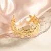 Pulsera de Metal con Patrón de Flores Abierta de Alta Venta Transfronteriza Pulsera de Lujo Ligero con Sensación de Alta Gama Joyería de Mano de Personalidad a la Moda para Mujeres Personalizada