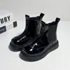 Botines Cortos de Moda para Niñas 2025 Primavera y Otoño Botines Individuales Nuevos Botas para Niños Zapatos Chelsea Negros para Niños