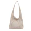 Bolsa Feminina para o Dia a Dia Estilo Coreano 2025 em Couro com Cera de Óleo, Elegante Laço Francês, Grande Capacidade, Ombro Único, Axila, Bolsa Tote Simples