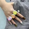 Juguete de Comida Creativo Fruta Dibujos Animados Adornos de Mano Joyería Fresca Celebridad de Internet Anillo de Sandía Artificial Kiwi Pitahaya