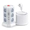 Regleta vertical estándar europeo con múltiples enchufes, regleta con cable e interruptor, panel de exportación, USB multifunción USB