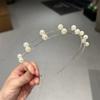 Diadema de doble capa con diamantes de imitación de perlas japonesa y coreana, con borde fino Mori, prensado de cabello, nueva diadema de metal simple de verano, moda