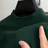 Camiseta base cálida de cuello medio para otoño e invierno para hombre, terciopelo alemán de doble cara, camiseta de manga larga con forro polar, camisa de otoño elástica con forro polar
