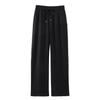 Pantalones rectos de lino con cintura alta y cordones para mujer, estilo informal, de estilo europeo y americano, de verano, de malla de color liso.