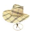 Chapéu de Palha Masculino de Verão para Pesca ao Ar Livre Aba Reta Sombreamento Protetor Solar Praia Litoral Chapéu Cowboy Ocidental Chapéu de Sol