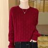 Cardigan Doce de Início de Outono 24 Novo Gola Redonda Feminino Gola Redonda Recorte Crochê Manga Longa Solto Aparência Emagrecedora Malha Jaqueta