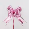 50 moños de cinta mariposa metálicos mate para empaque, cinta de color metálico, gasa de nieve, moños especiales tirados a mano para bodas, tela decorativa
