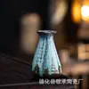 Jarrón de Cerámica Esmaltada a Horno Estilo Antiguo para Hidroponía, Estilo Chino Clásico, Mini Jarrón Retro para Flores Secas, Pequeño Recipiente para Flores, Adorno de Mesa de Café