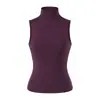 Chaleco Sexy de Cuello Alto sin Mangas Estilo Europeo y Americano, Nueva Moda de Primavera Versátil Ajustado de Color Sólido Capa Base para Mujer