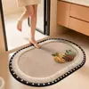 Tapete de piso tejido de tierra de diatomeas estilo calabaza, tapete absorbente para pies de baño, tapete de secado rápido para regadera, tapete decorativo para entrada