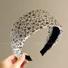Faixa de cabeça de alta qualidade estilo coreano com aba larga, faixa de cabelo de tricô para outono e inverno, presilha para franja da testa, acessório de cabelo estilo vintage