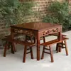 Mesa Oito Imortais Casa Tampo Quadrado de Madeira Maciça Mesa para Loja de Macarrão Restaurante Chinês Conjunto de Mesas Quadradas Mesa e Cadeira Campo Combinação