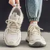 Zapatillas de papá de suela gruesa de moda para hombre, nueva colección de otoño, zapatillas casuales de malla transpirable para adolescentes y para correr