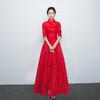 Vestido de noche vestido para mujer estilo chino vestido de dama de honor manga larga cheongsam vestido para anfitrión de reunión anual examen de arte de música folclórica guzheng