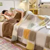 Nuevo Modelo 2026 A Manta de Doble Capa Brocado Nube de Terciopelo de Leche Estampado de Alto Peso, Engrosada y Cálida para Uso en el Hogar