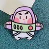 Toy Story Urso Morango Fofo Desenho Animado Monstro de Três Olhos Broche de Acrílico Bolsa para Caneta Pingente Emblema de Anime Venda por Atacado