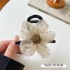 Estilo Coreano Nuevo Estilo Adorno para la Cabeza para Mujer Fresco Dulce Bolas Accesorios para el Cabello Cuerda para la Cabeza Alta Elasticidad Organza Diamante de Imitación Flor Anillo para el Cabello