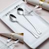 Top Series Aço Inoxidável Tableware Ice Spoon Super Long Handle Coffee Spoon Mixing Spoon Colher de aveia