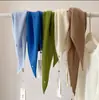 Bufanda Triángulo Engrosada Patrón de Diamantes 100% Lana Bufanda Cruzada Otoño/Invierno Nuevo Estilo Cálida Color Sólido Bufanda Pequeña para el Cuello para Mujer